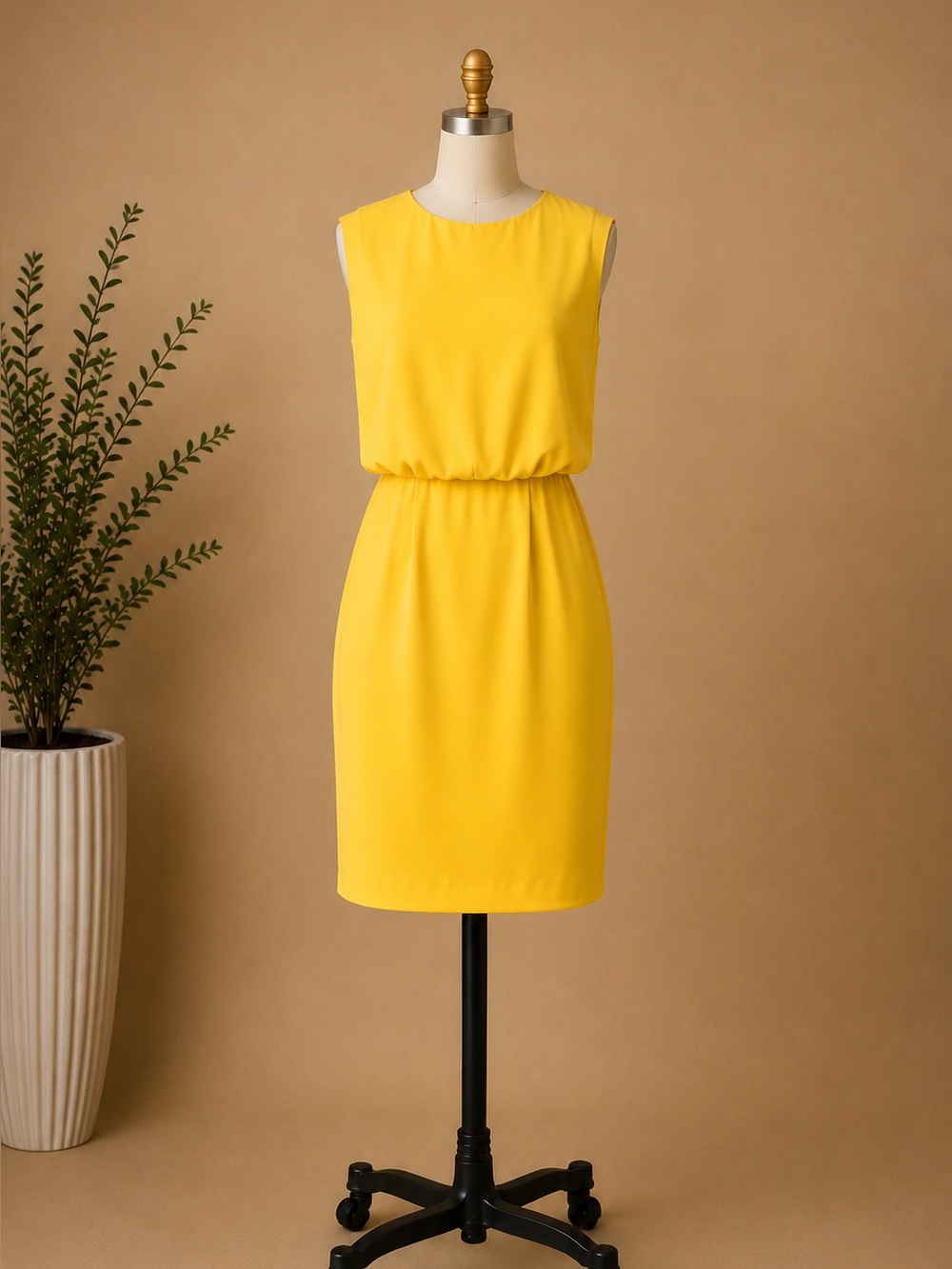 Banana Republic Yellow Blouson Sheath Dress |Size 2
